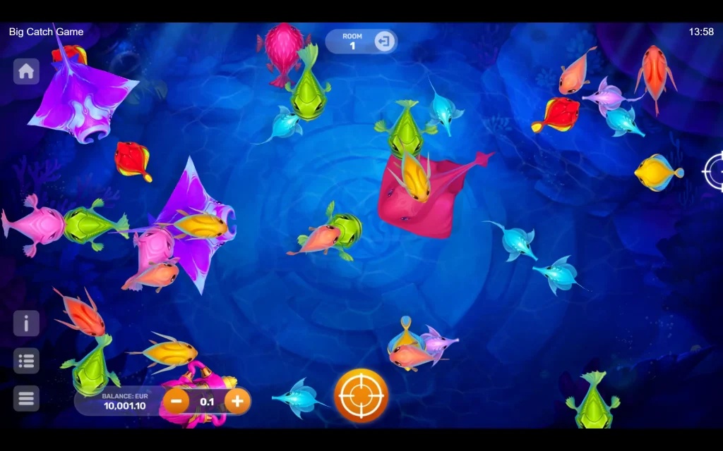 Pantalla de juego principal de Big Catch Game.