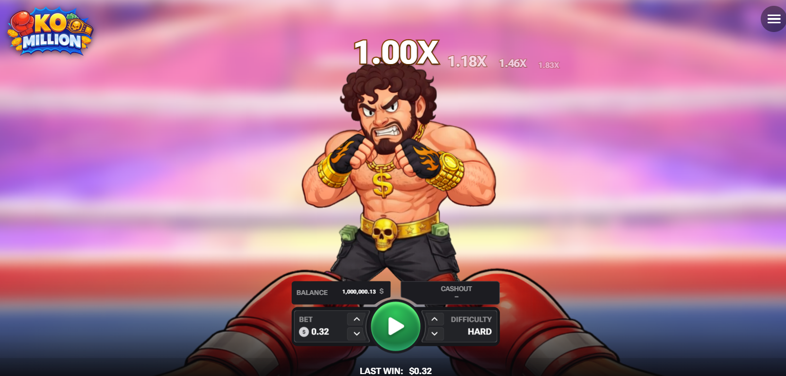 Púgil de KO Million sobre el ring junto a su multiplicador