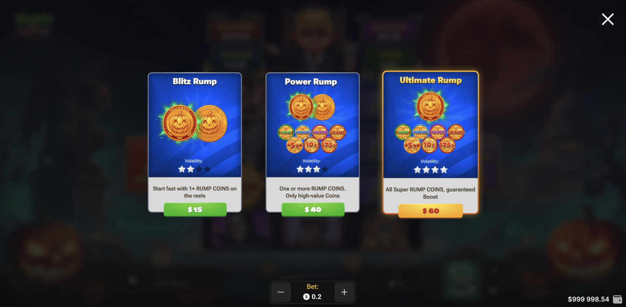 Opciones Blitz Rump, Power Rump y Ultimate Rump de Rump & Halloween en computadora