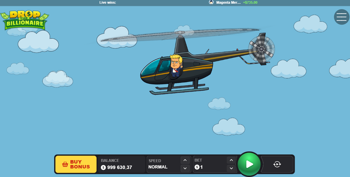 Helicóptero de Drop The Billionaire al comenzar la ronda