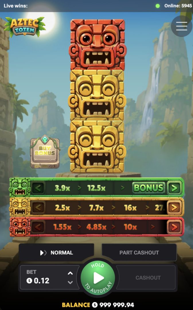 Aztec Totem en un celular en formato vertical
